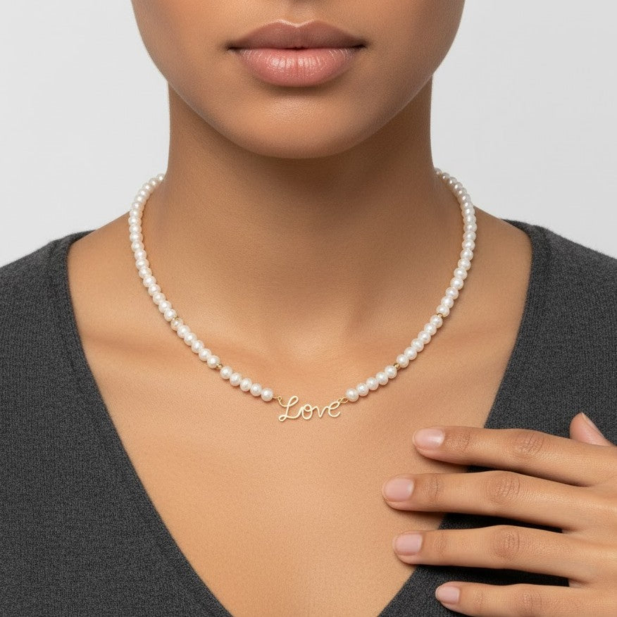 قلادة حب كلاسيكية من الذهب عيار 18 قيراطًا