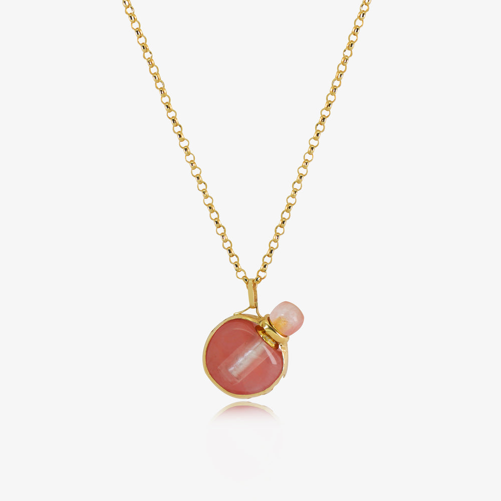 Collier Roséa En Or 18K - Flacon Pierre naturelle