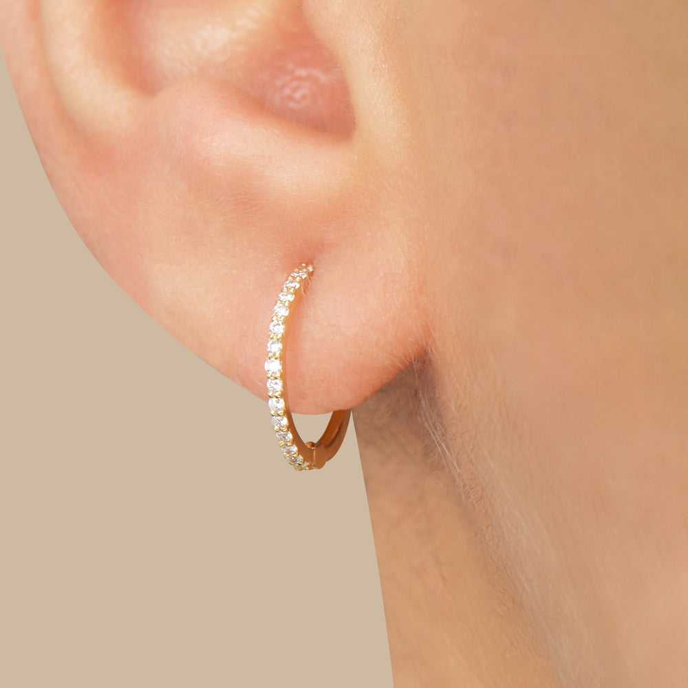 Créoles Diamant Naturel En Or 18K