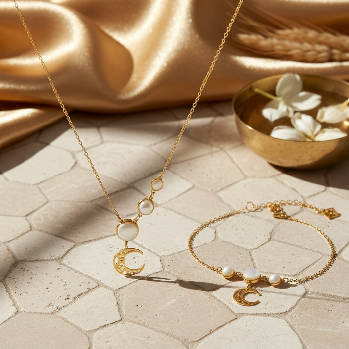 مجموعة حقل النجوم من الذهب عيار 18 قيراطًا