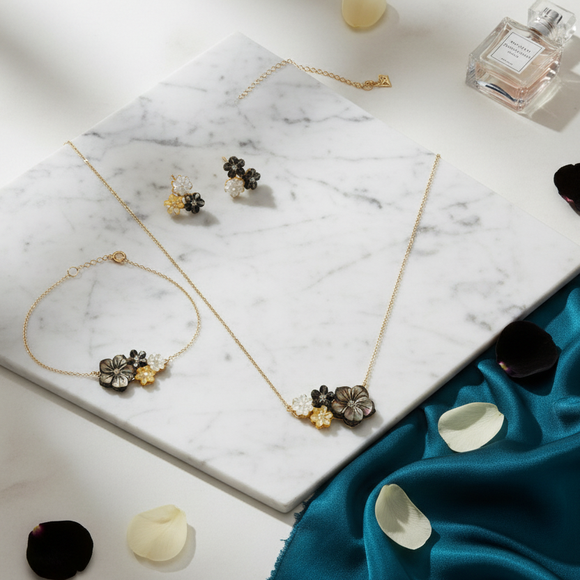 مجموعة كهربائية للحديقة من الذهب عيار 18 قيراطًا