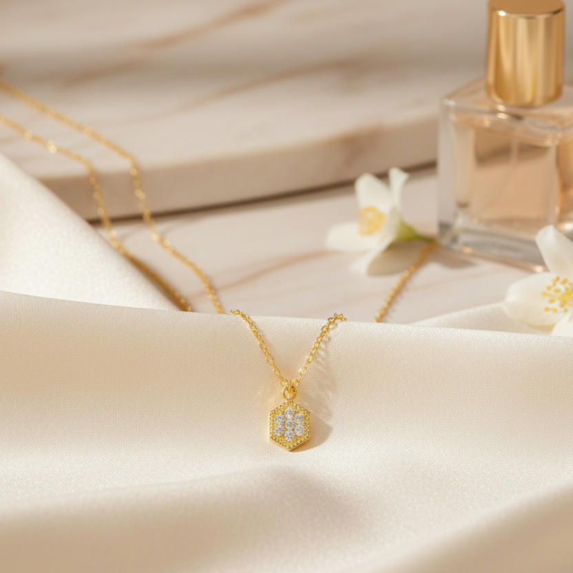 Collier Cristal en Or 18K