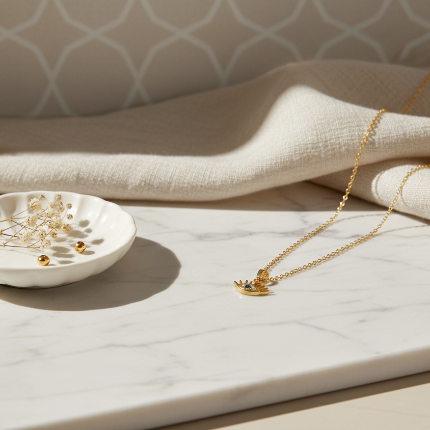 Collier D'oeil en Or 18K