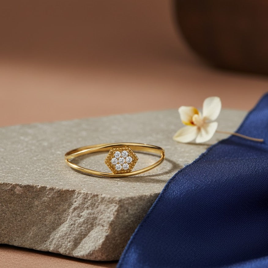 Bague Cristal en Or 18K