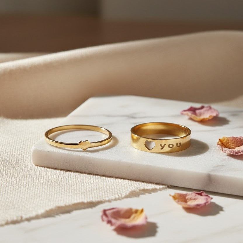 خاتم Him For Her من ذهب عيار 18