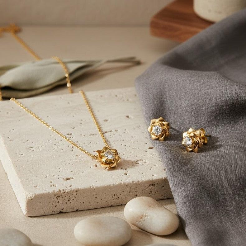 Ensemble Rose en Or 18K