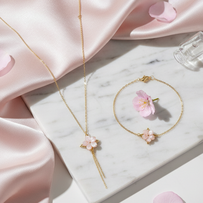 مجموعة بتلات ذهبية عيار 18 قيراطًا