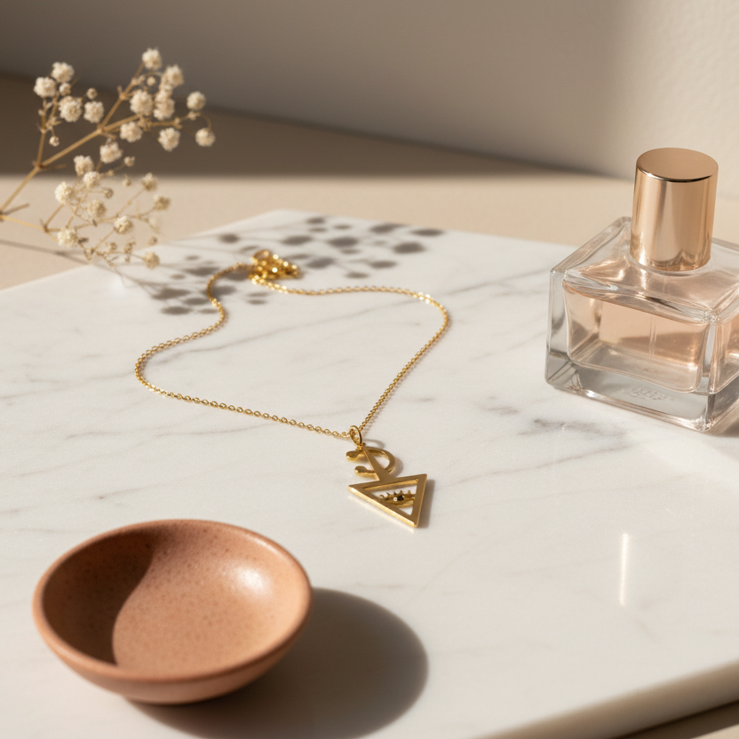 قلادة إزري من الذهب عيار 18 قيراطًا 