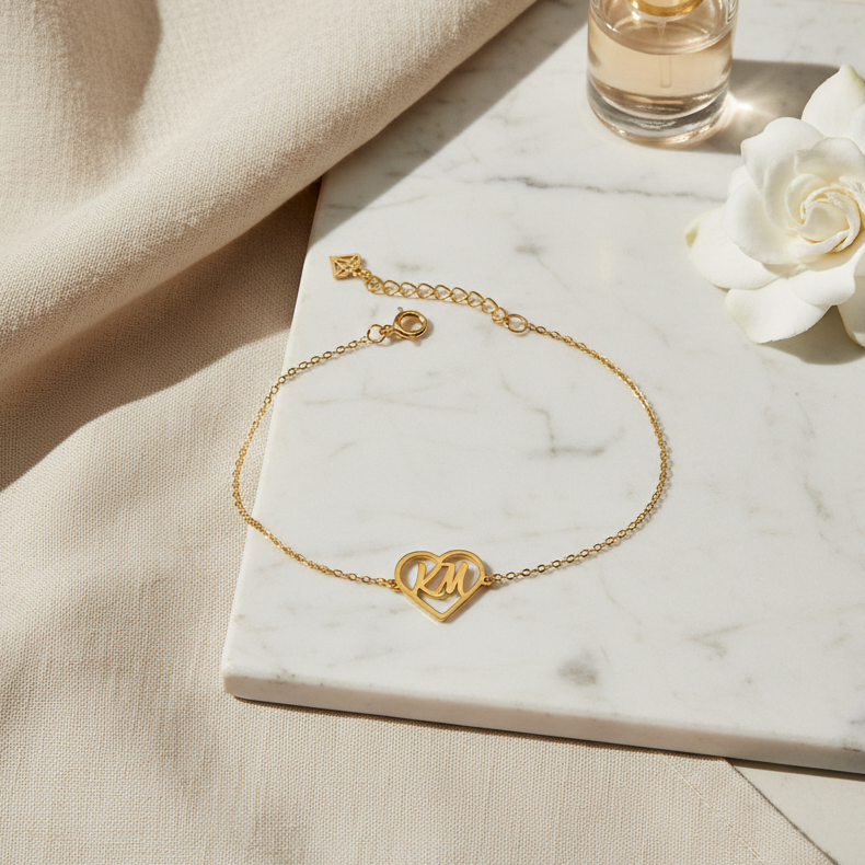 Bracelet Coeur éternel en Or 18K