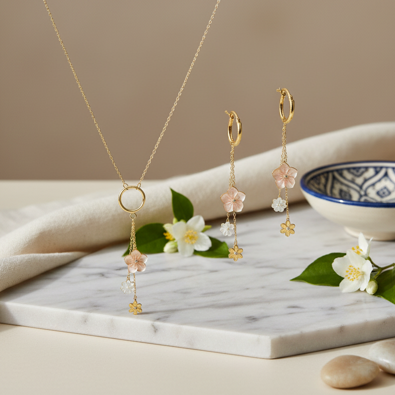 مجموعة صحوة الربيع من الذهب عيار 18 قيراطًا