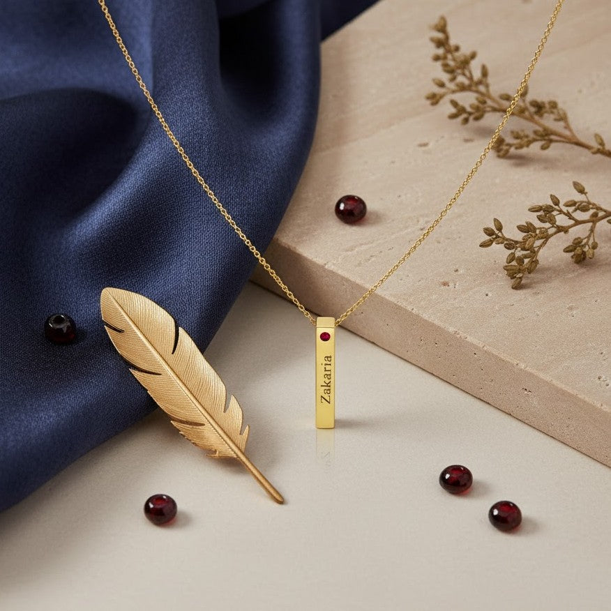 قلادة عصا من الذهب عيار 18 قيراطًا