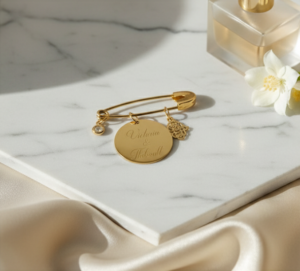 Broche Bébé Personnalisé en Or 18K