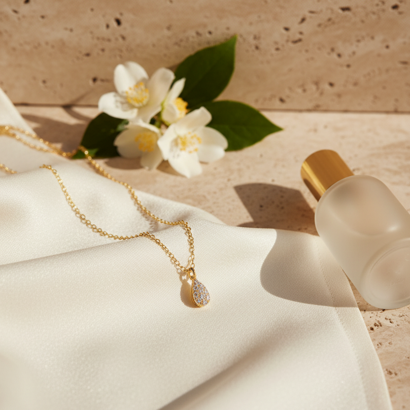 قلادة اللوز من الذهب عيار 18 قيراطًا