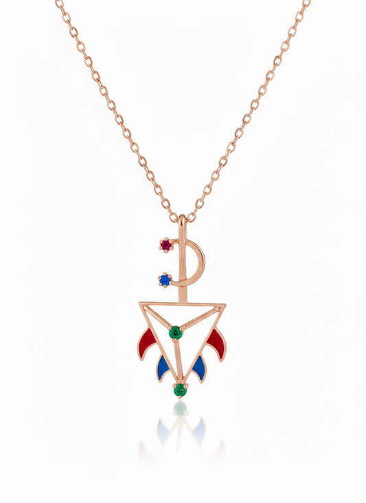 Flame d’AZOR émaillée en Or 18K