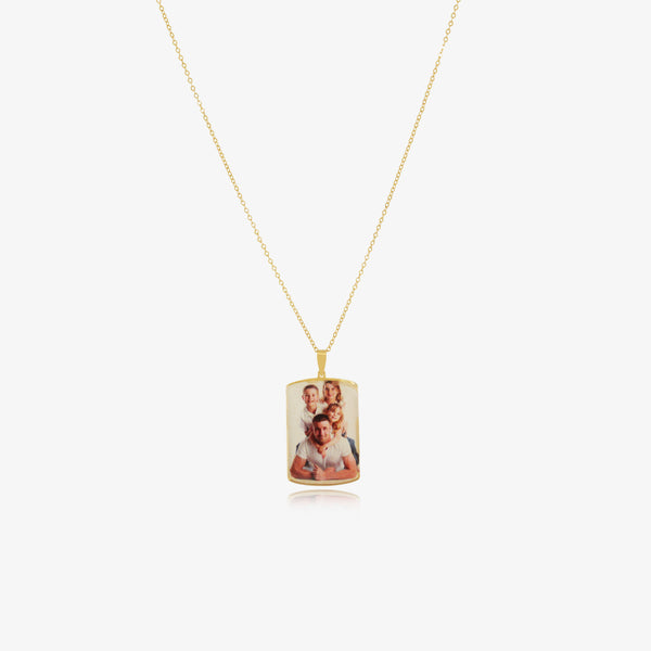 Collier Personnalisé Avec Photo Couleur en Or 18K