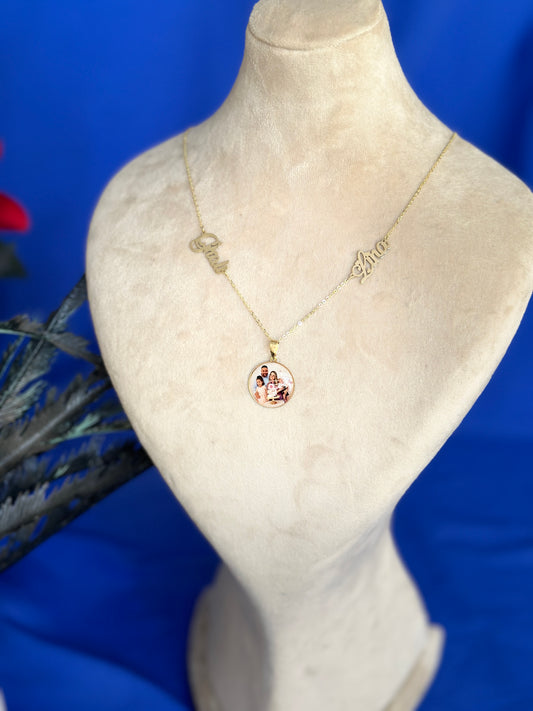 Collier Double Prénom Photo