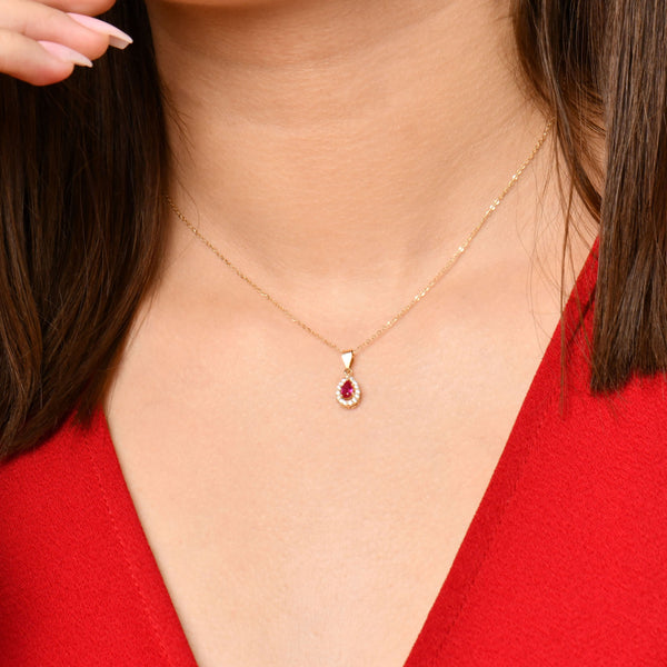 Collier Goûte (Rouge) en Or 18K - Secondary View