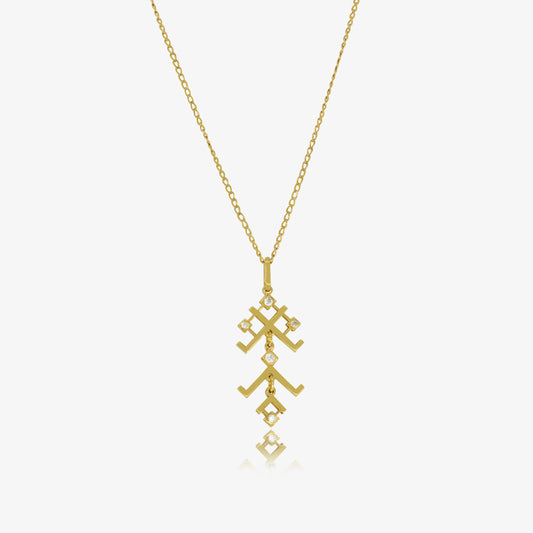 قلادة وشم من الذهب عيار 18 قيراطًا