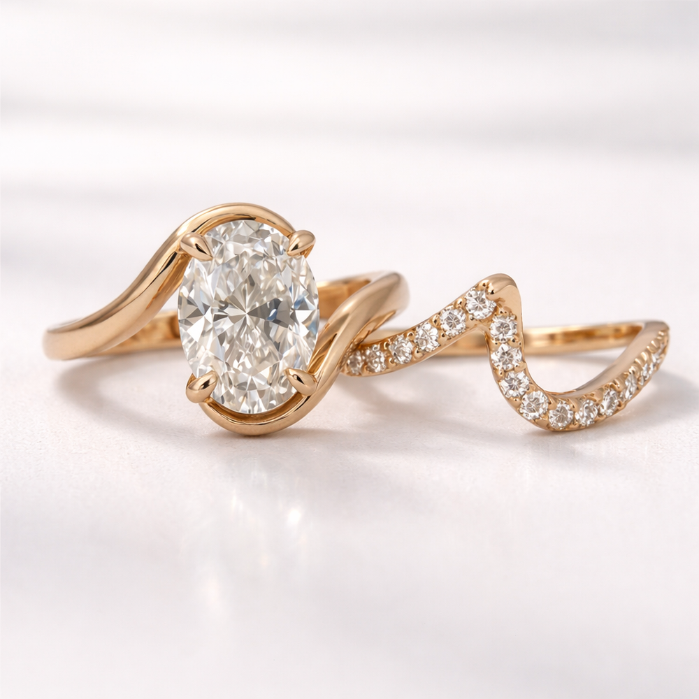 Bague de fiançailles Infinity Wave en Or 18K