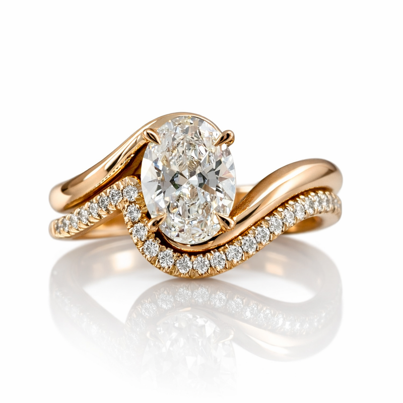 Bague de fiançailles Infinity Wave en Or 18K