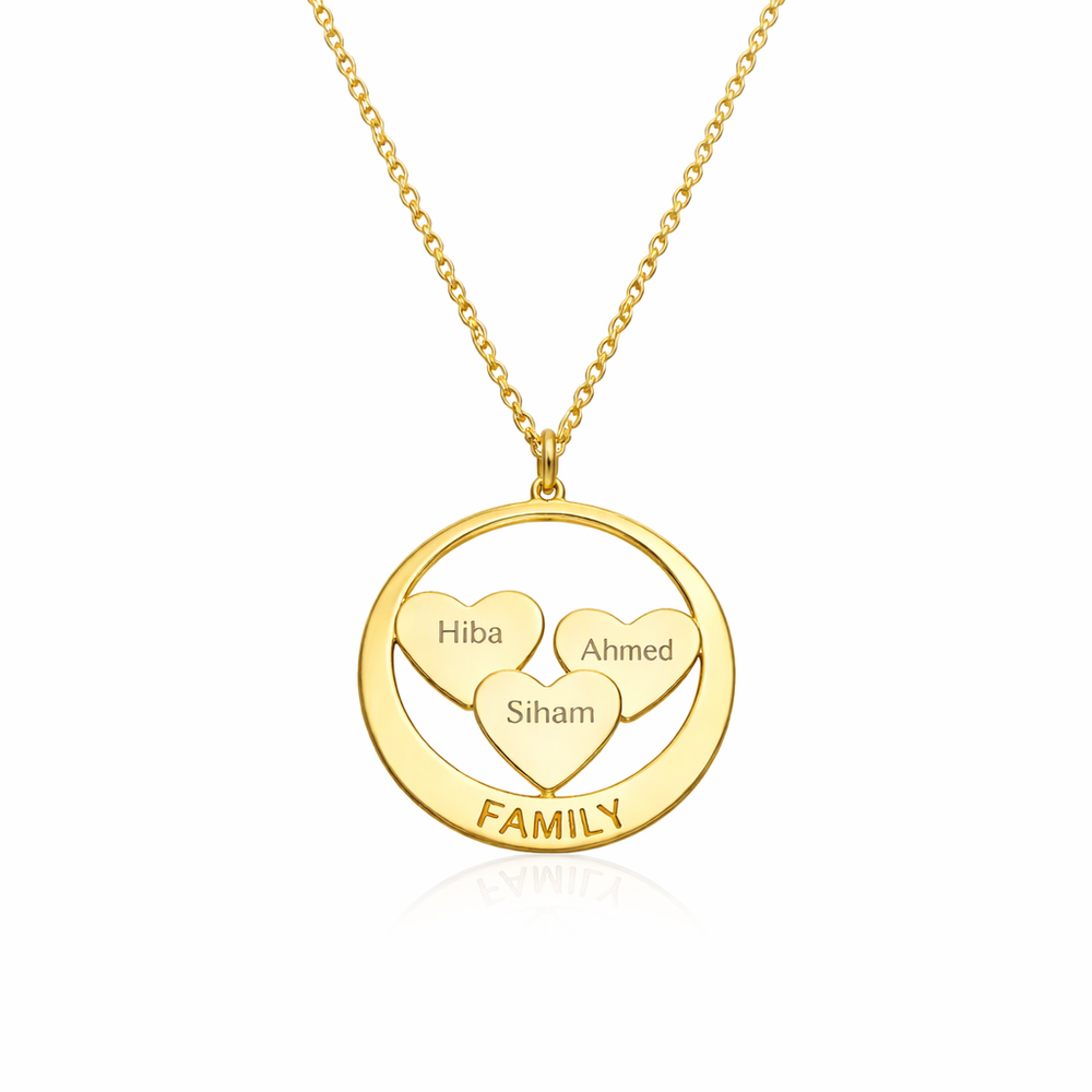 Collier Cercle Familial Personnalisé En Argent