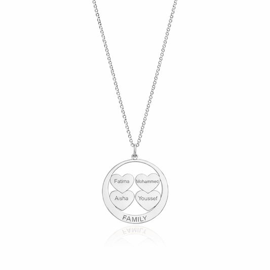 Collier Cercle Familial Personnalisé En Argent