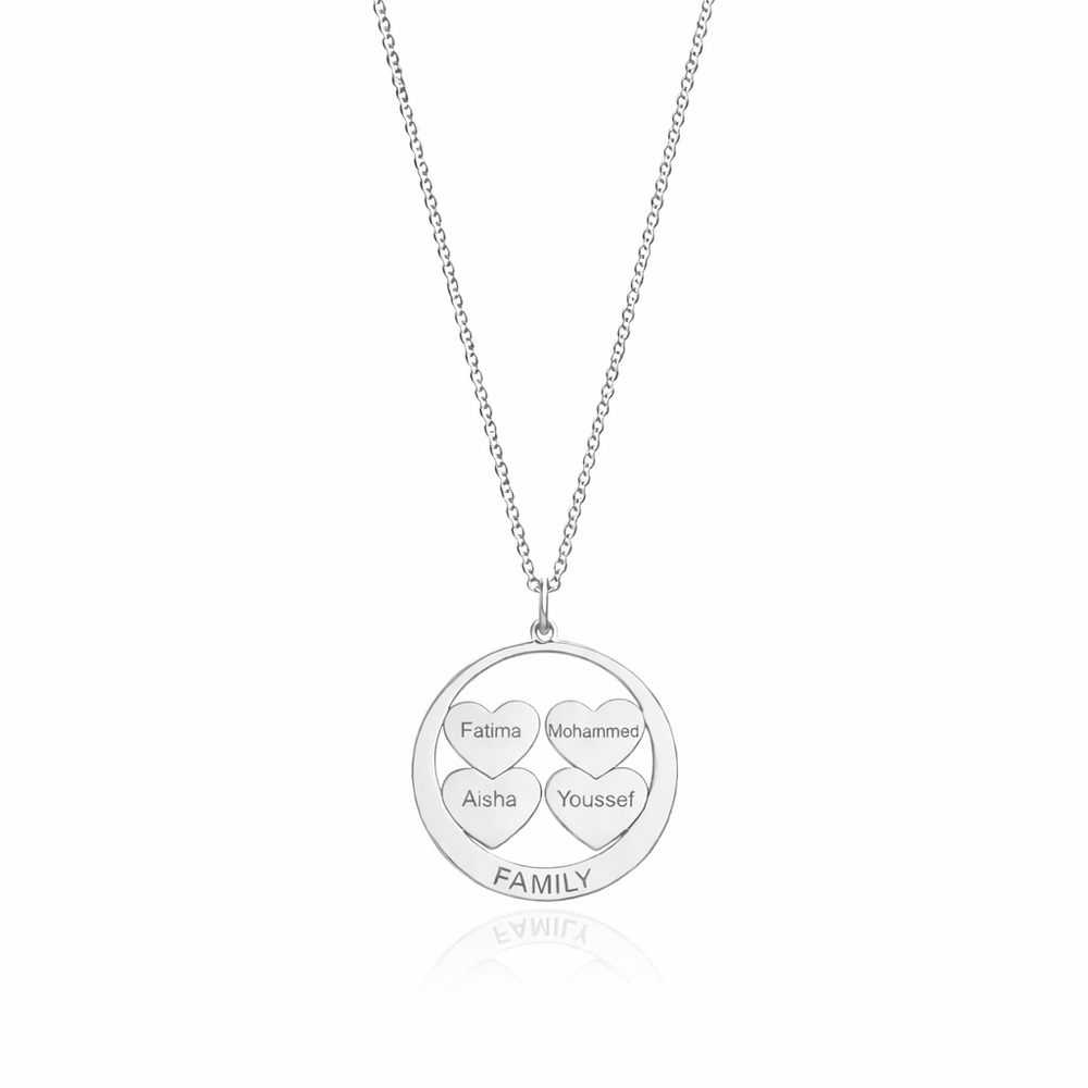 Collier Cercle Familial Personnalisé En Argent