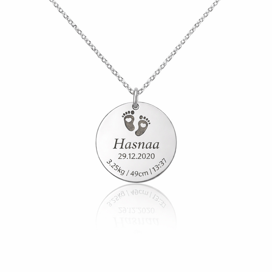 Collier Médaille maman personnalisé en Argent