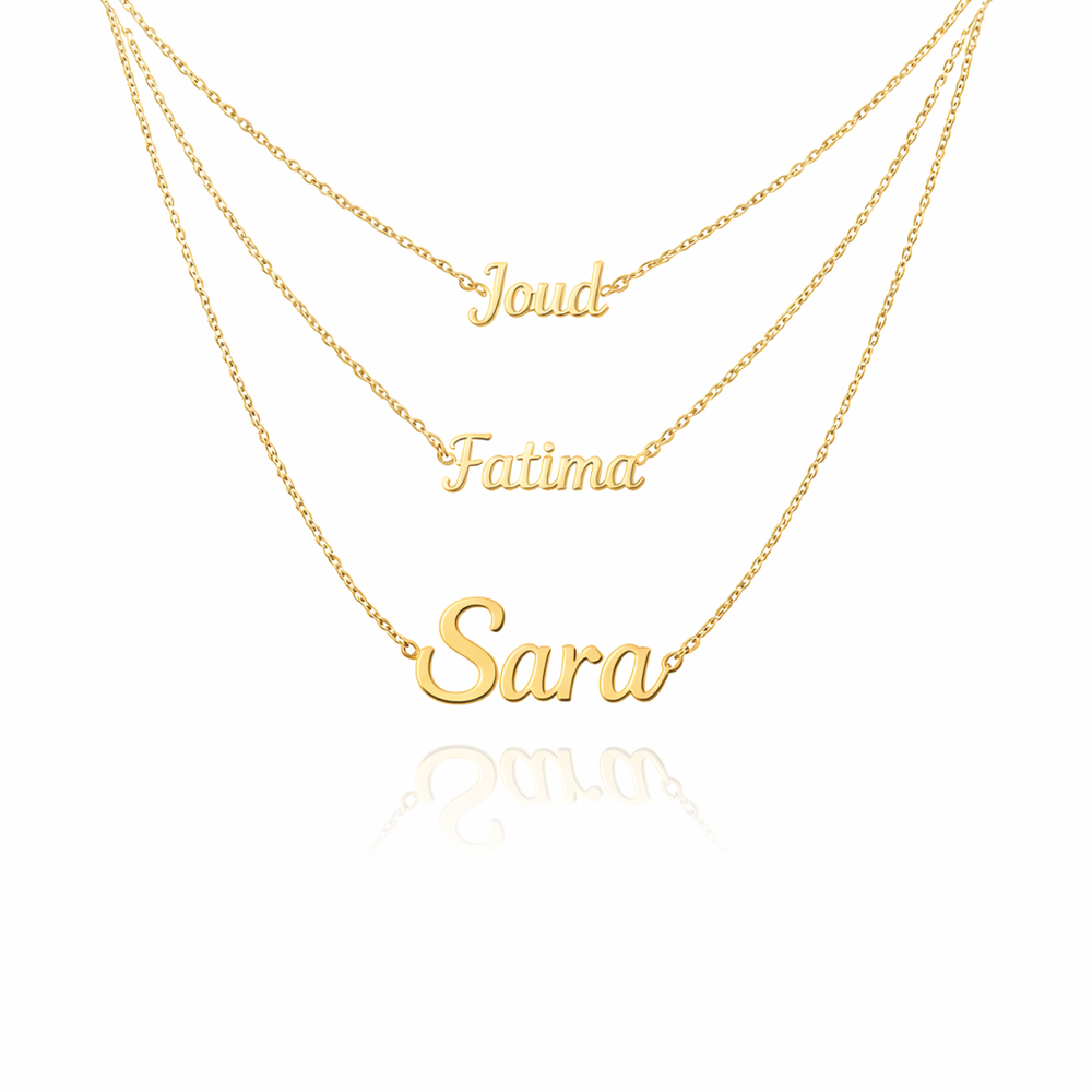 Triple Collier Prénom En Argent
