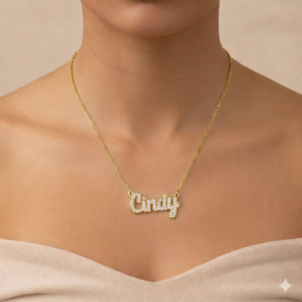 Collier Prénom serti en Argent massif