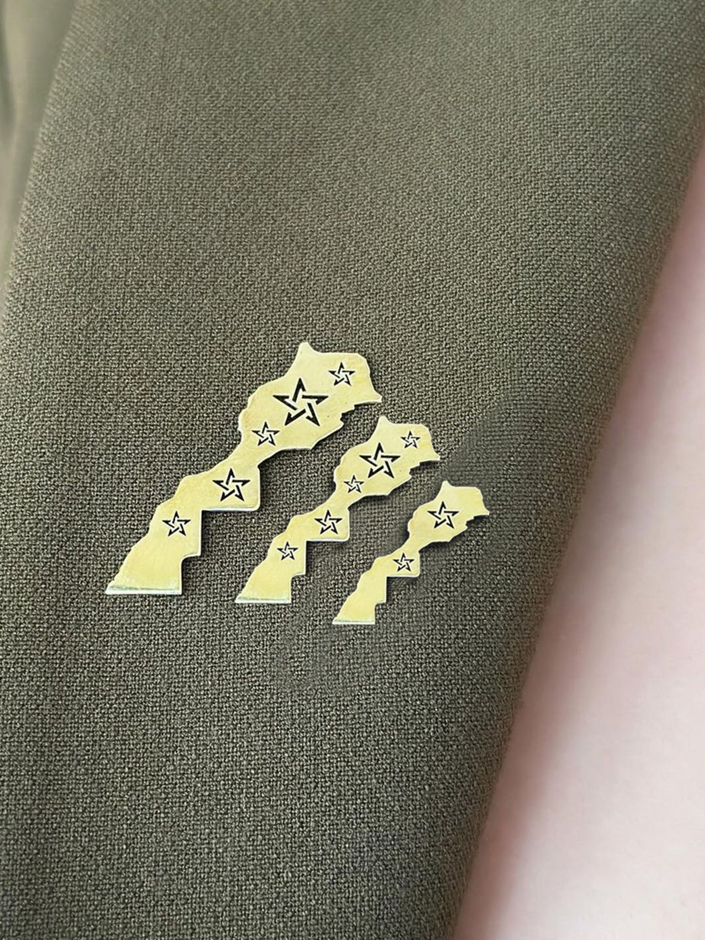 Broche Carte Du Maroc en Or 18K