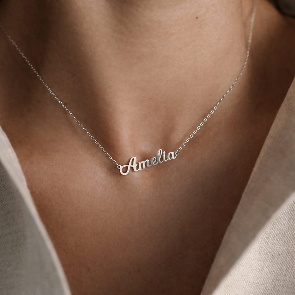 Collier Prénom en argent Argent