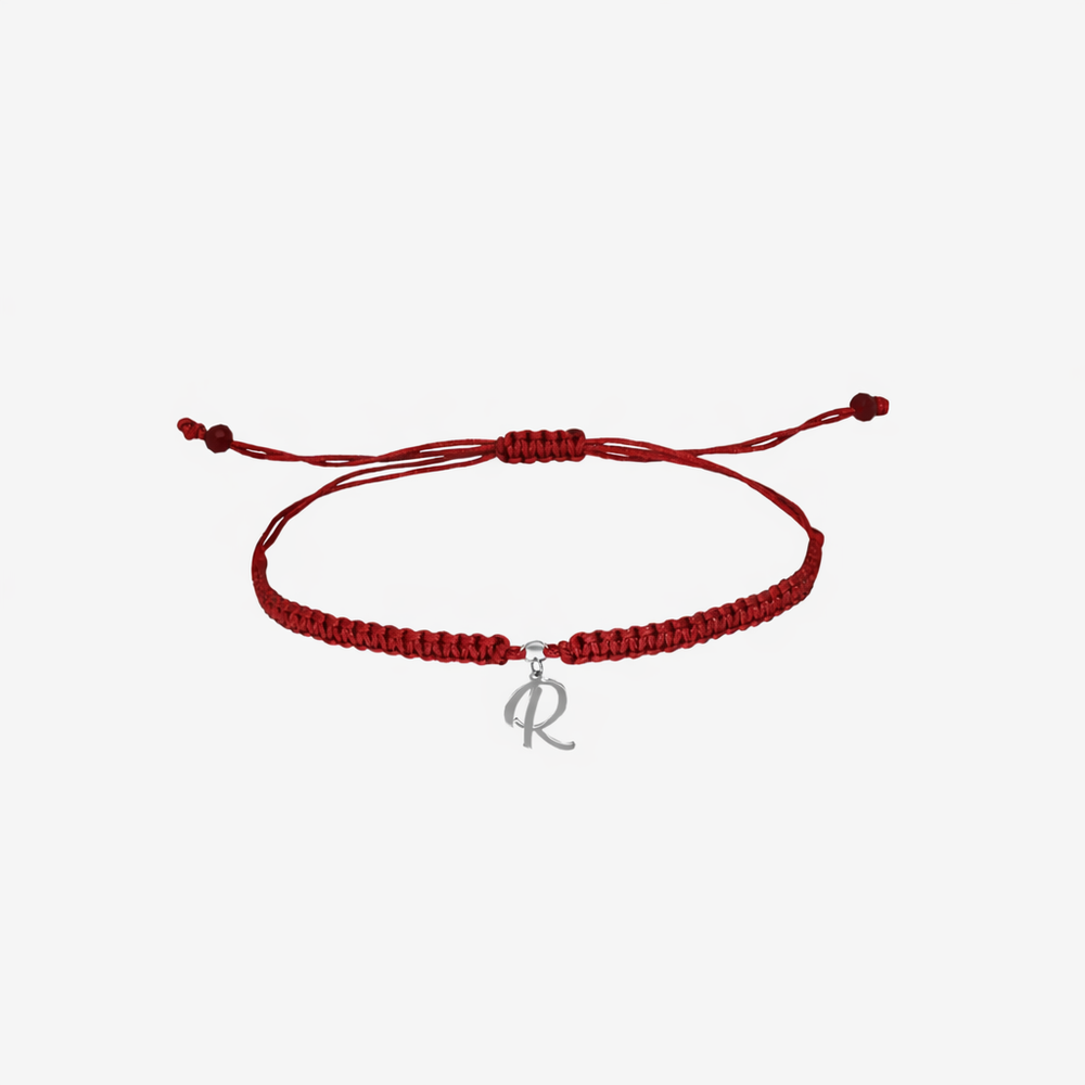 Bracelet Cordon Initial en Argent