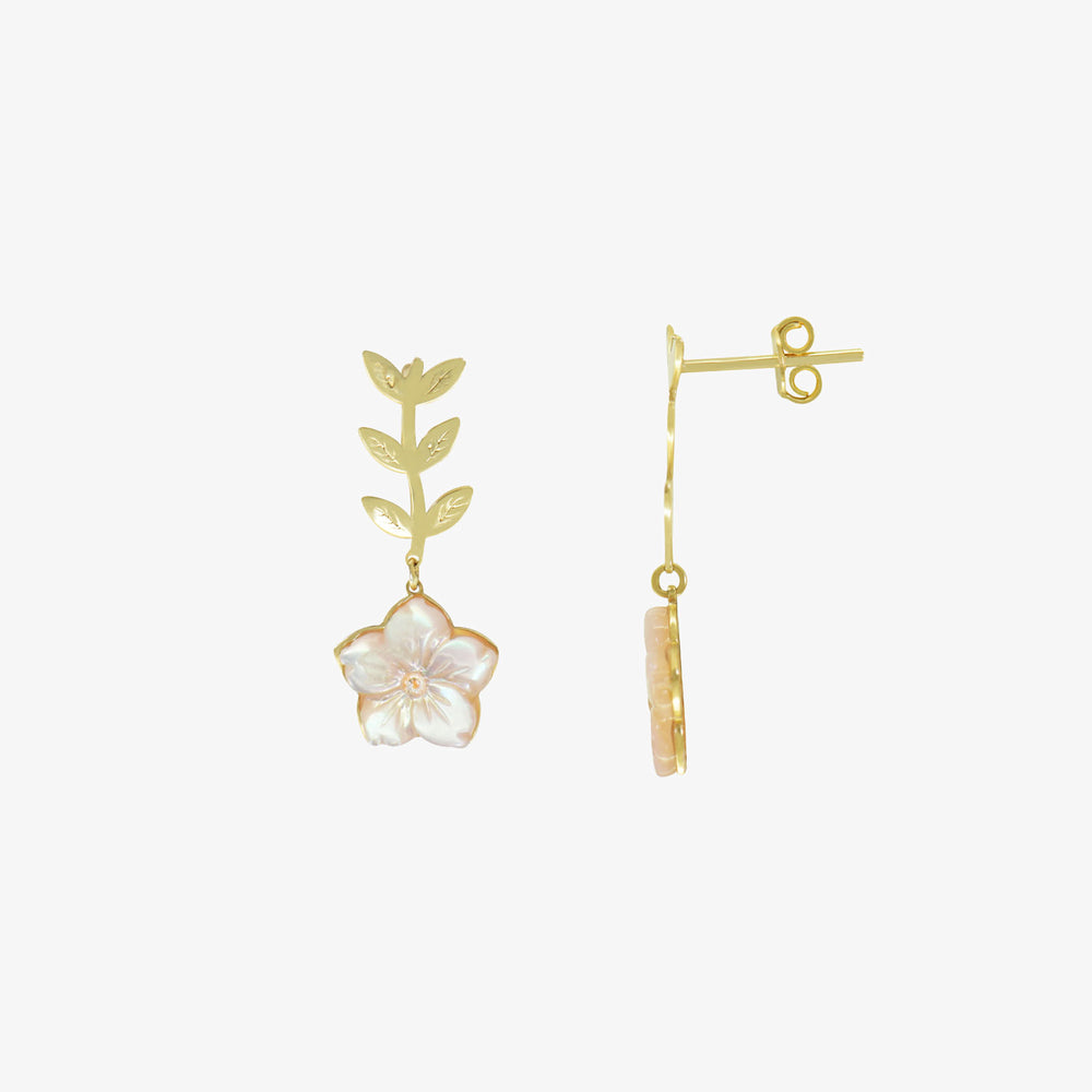Boucles d'oreilles Sérénité Florale En Or 18k