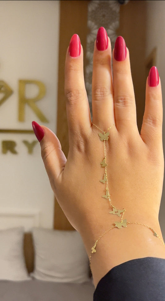 Handchain Papillon En Or 18K