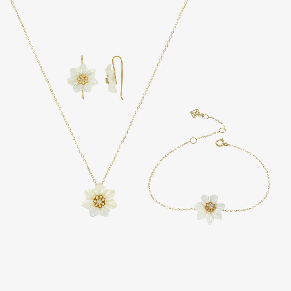 Ensemble Fleur de Nacre En Or 18K