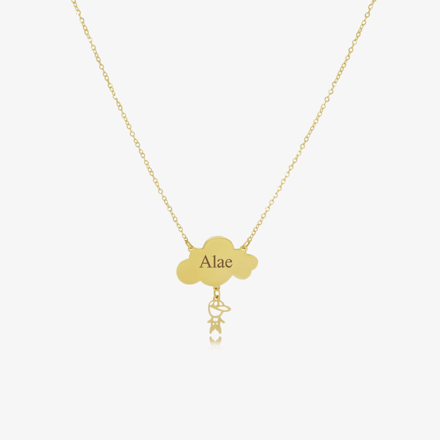 Collier Nuage  Avec prénom Personnalisé en Or 18K