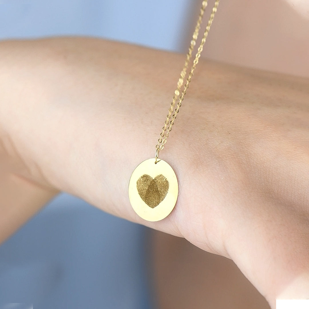 Collier d'empreinte digitale en Or 18K