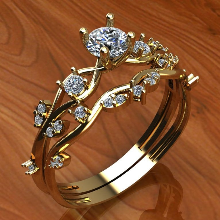 Bague Fiançaille Crowny en Or 18K