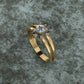 Bague Fiançaille Mi-Margueritte  en Or 18K