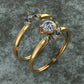 Bague Fiançaille Mi-Margueritte  en Or 18K