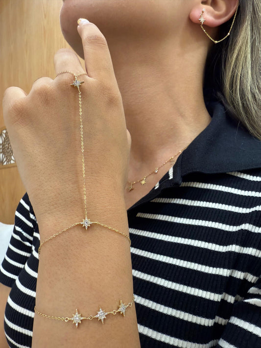 Hand Chain Duo d’Étoiles