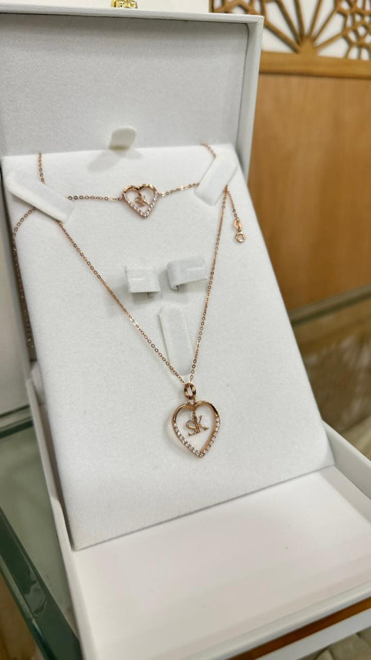 Ensemble Cœur Signature en Or 18K