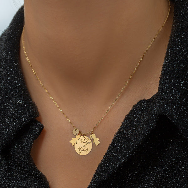 Collier Disque d'amour en Or 18K