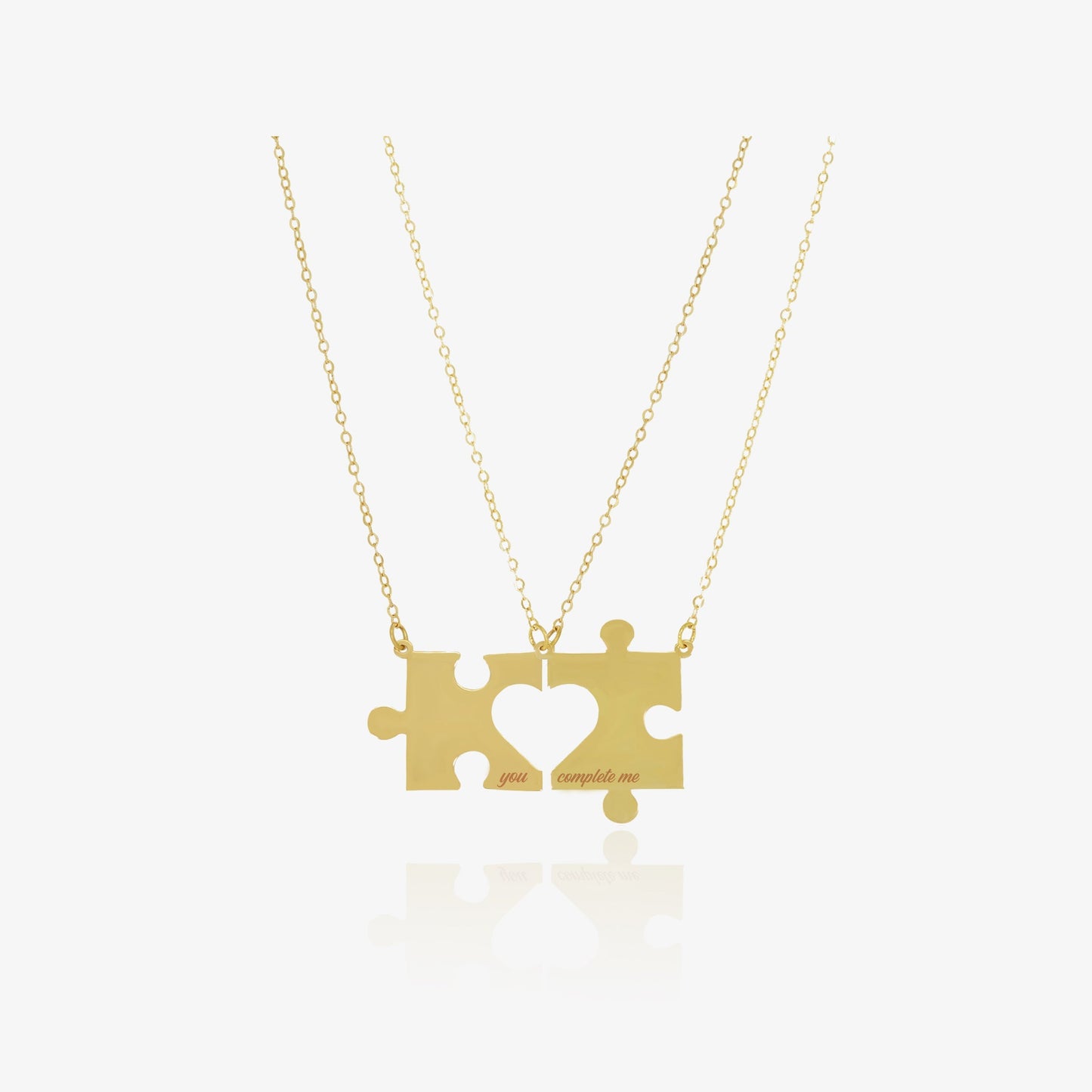 Collier Puzzle Couple en Or 18K
