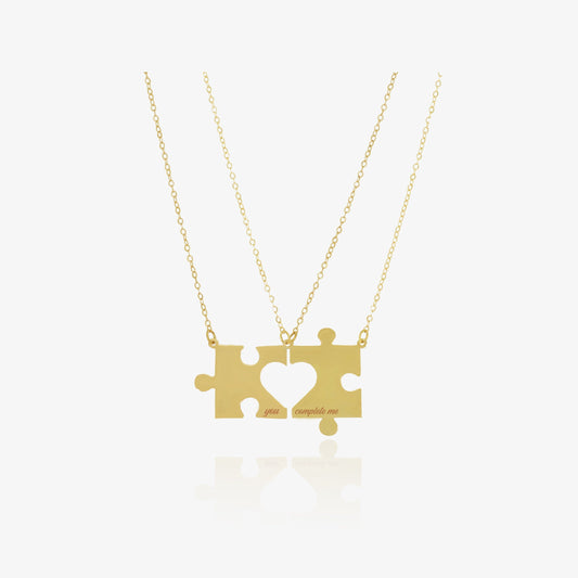 Collier Puzzle Couple en Or 18K
