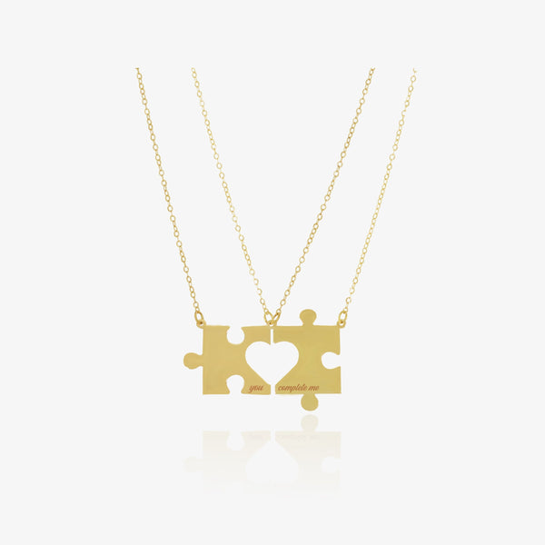 Collier Puzzle Couple en Or 18K